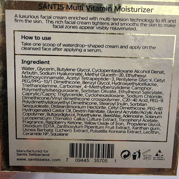 Santis Switzerland Multi Vitamin Moisturizer Deep Balancing Facial Cream - Picture 11 of 11